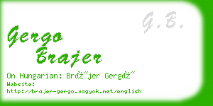 gergo brajer business card